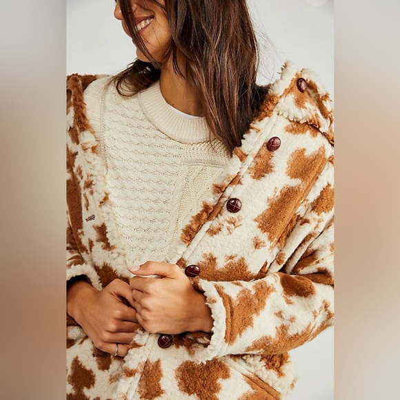 Anna Sui Brown Cream Teddy Jacket - Picture 2 of 9